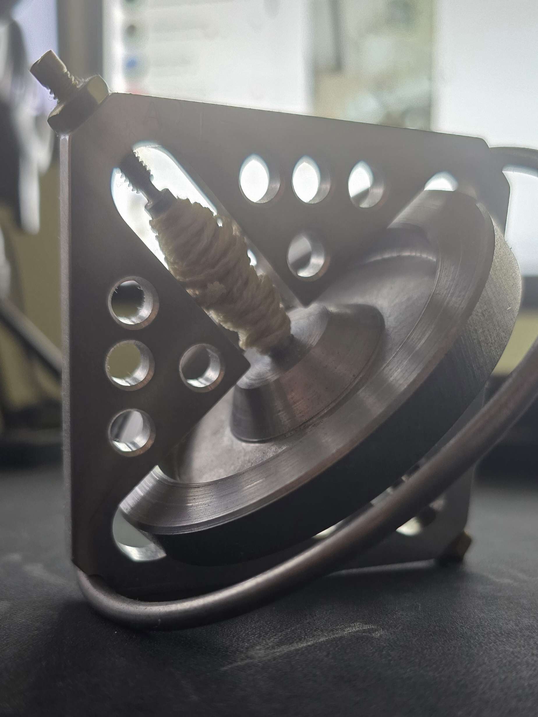 Finished gyroscope, side view